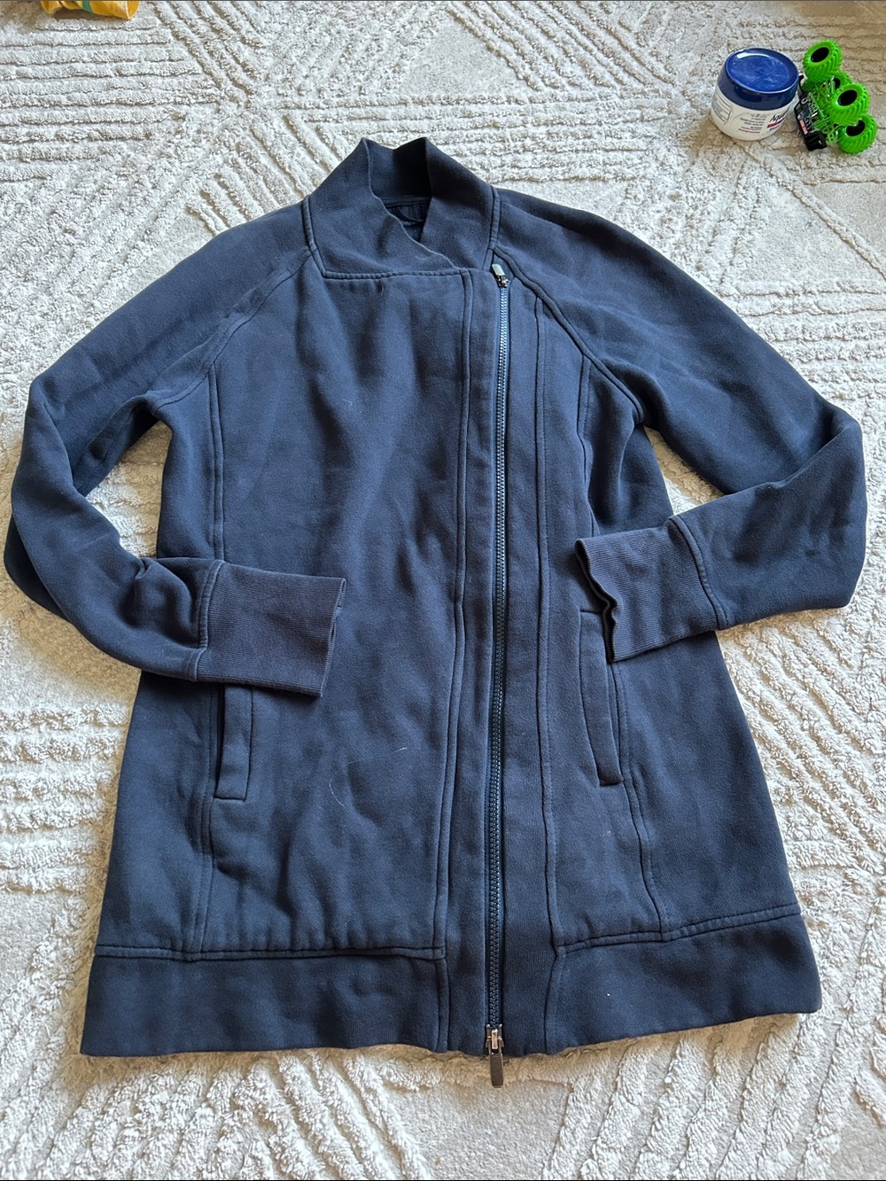 Lululemon navy long zip up sweater
